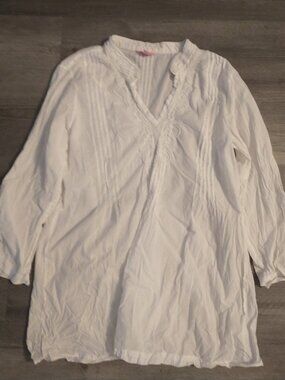 Lilly pultizer Sarasota white Beaded tunic size XL